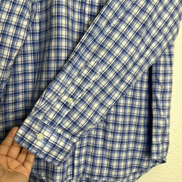 Ralph Lauren Men’s Size XLarge Blue White Button Down Long Sleeve Shirt Office - Picture 4 of 11